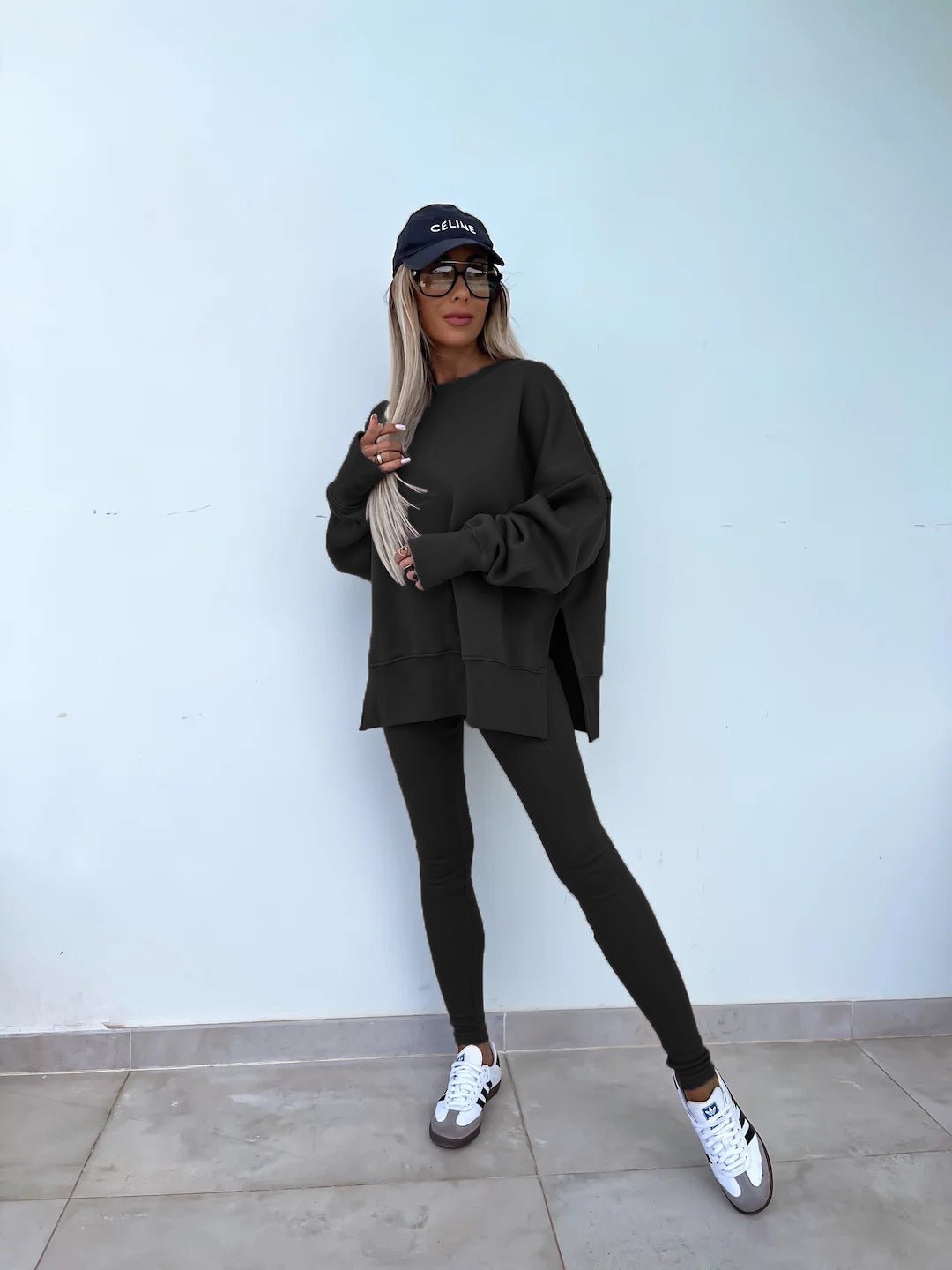 Malika Long Sleeve Crew Neck Loungewear set - www.Shopthatapp.com