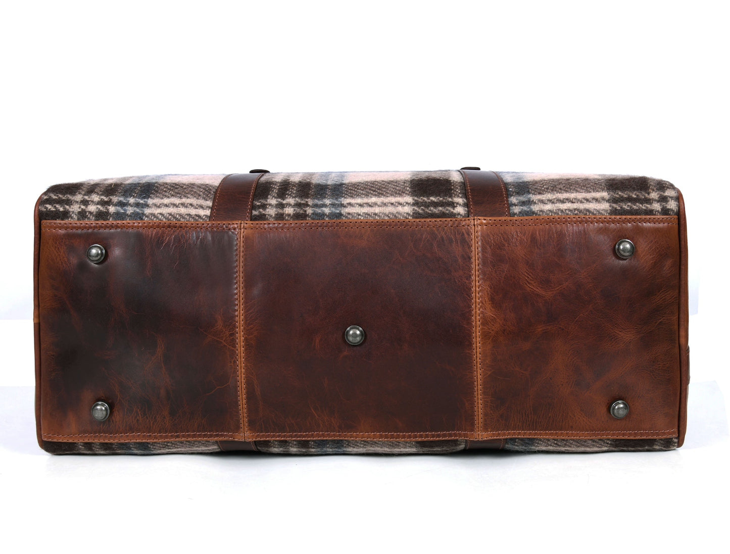 Manchester Leather & Tweed Duffle Bag - www.Shopthatapp.com