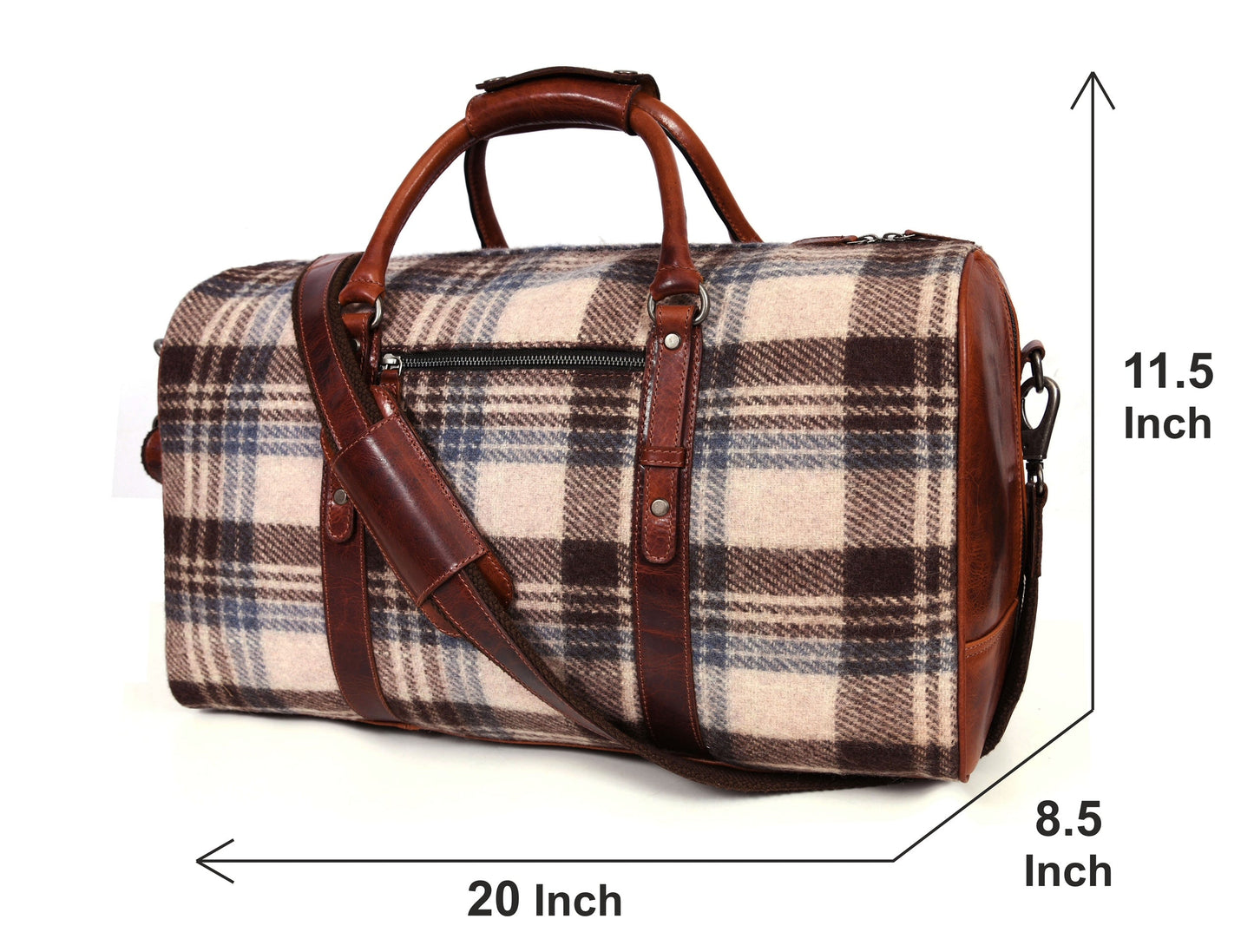 Manchester Leather & Tweed Duffle Bag - www.Shopthatapp.com