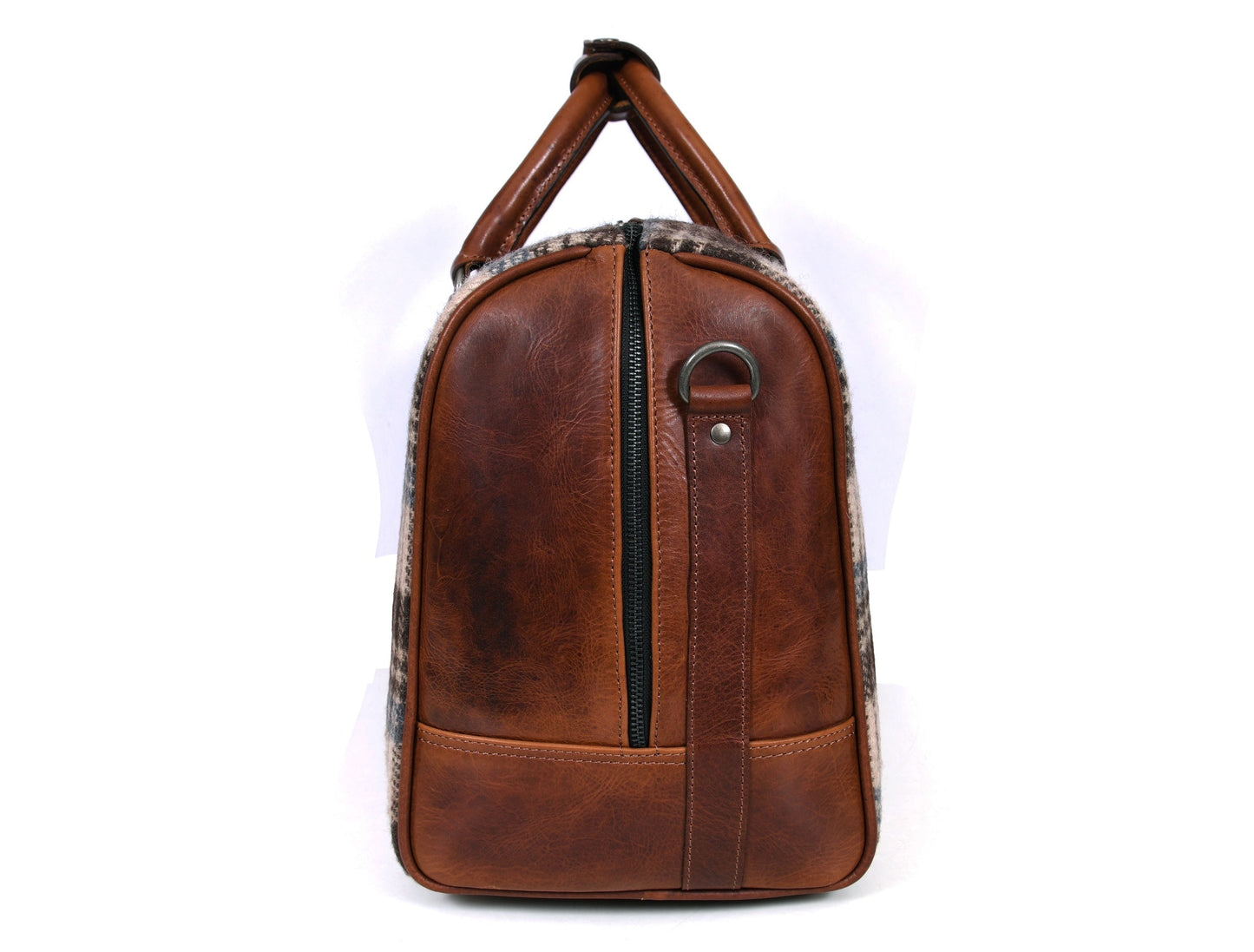 Manchester Leather & Tweed Duffle Bag - www.Shopthatapp.com