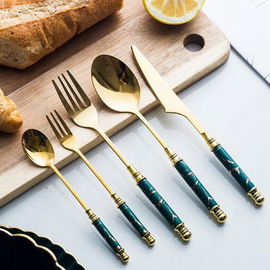 Marble Vintage Flatware Set - www.Shopthatapp.com