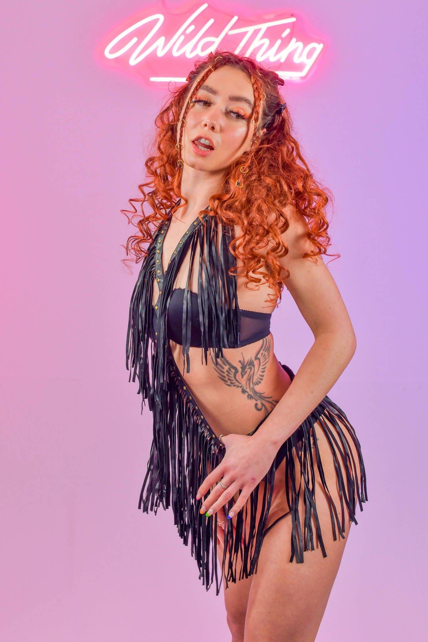 NEVERLAND FRINGE HARNESS DRESS - www.Shopthatapp.com