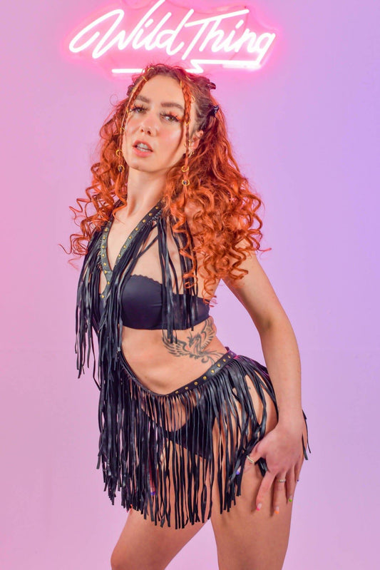NEVERLAND FRINGE HARNESS DRESS - www.Shopthatapp.com