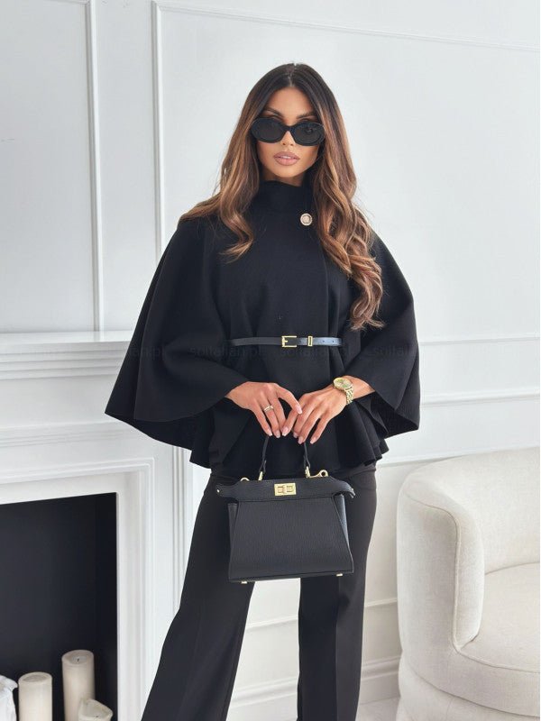 Nieve Batwing Sleeve Cloak with Belt - www.Shopthatapp.com
