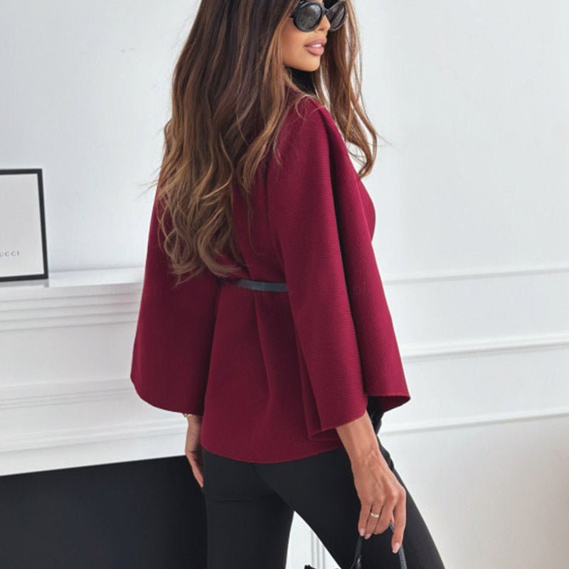 Nieve Batwing Sleeve Cloak with Belt - www.Shopthatapp.com