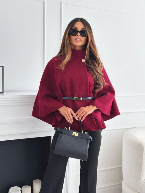 Nieve Batwing Sleeve Cloak with Belt - www.Shopthatapp.com