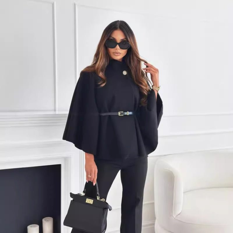 Nieve Batwing Sleeve Cloak with Belt - www.Shopthatapp.com