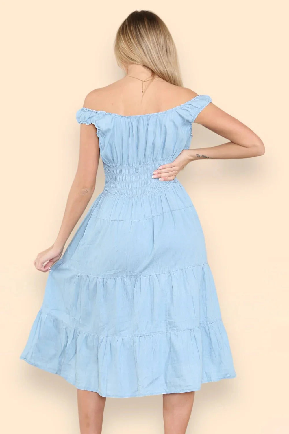 Robe en jean à boutons Nova