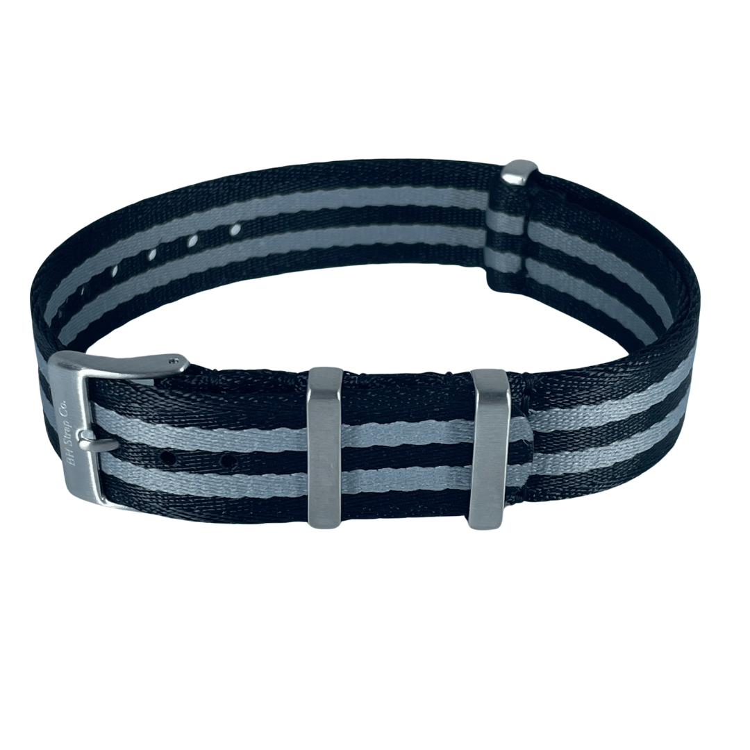 Nylon Nato Strap 18mm - Black Grey - www.Shopthatapp.com