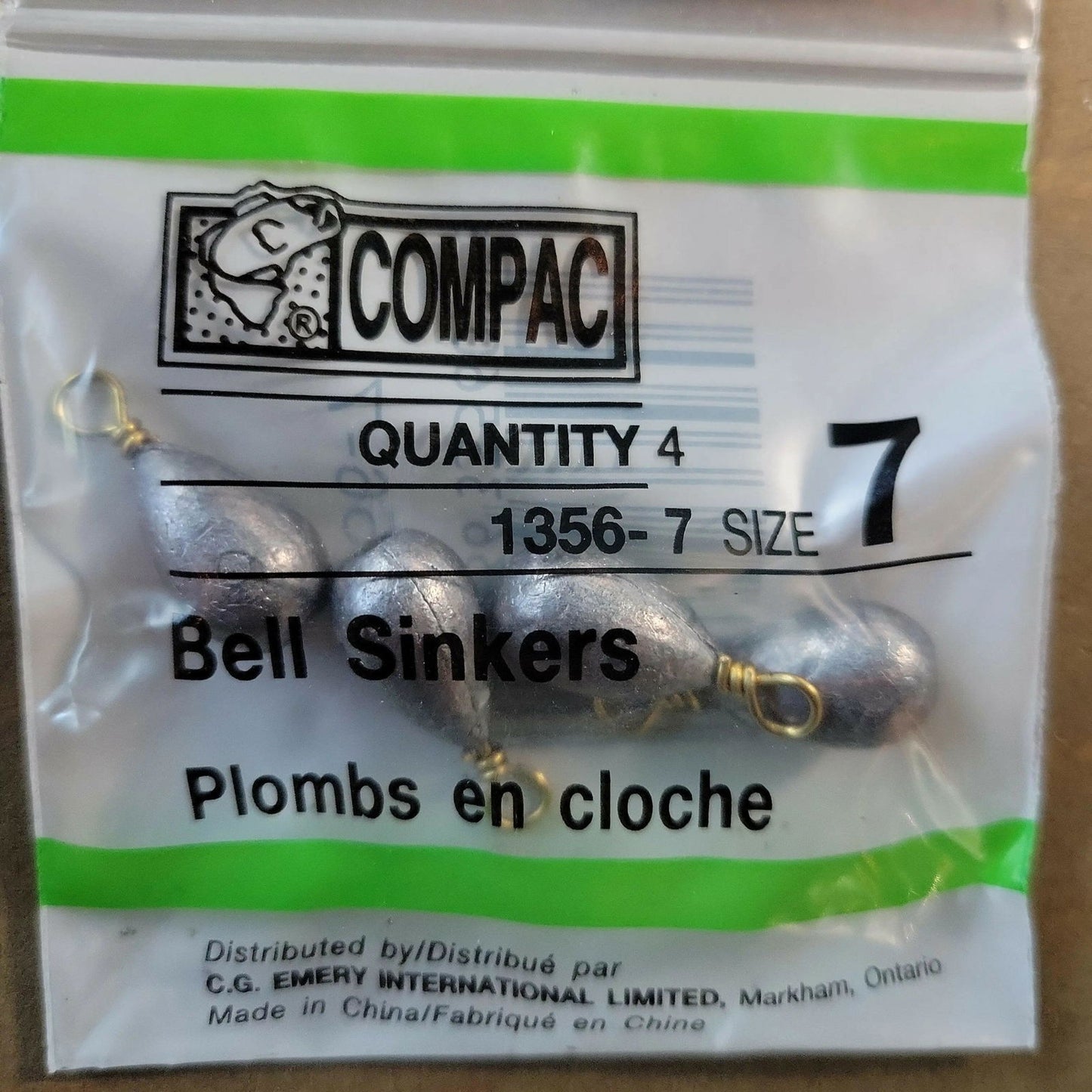 COMPAC Bell Sinkers Size #7 4/pk - Www.Shopthatapp.com