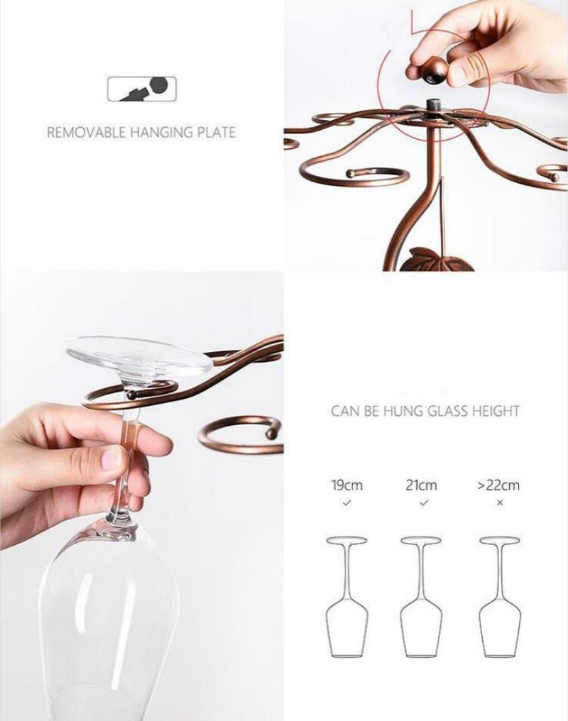 Maple Leaf Wine Rack with Glass Holders