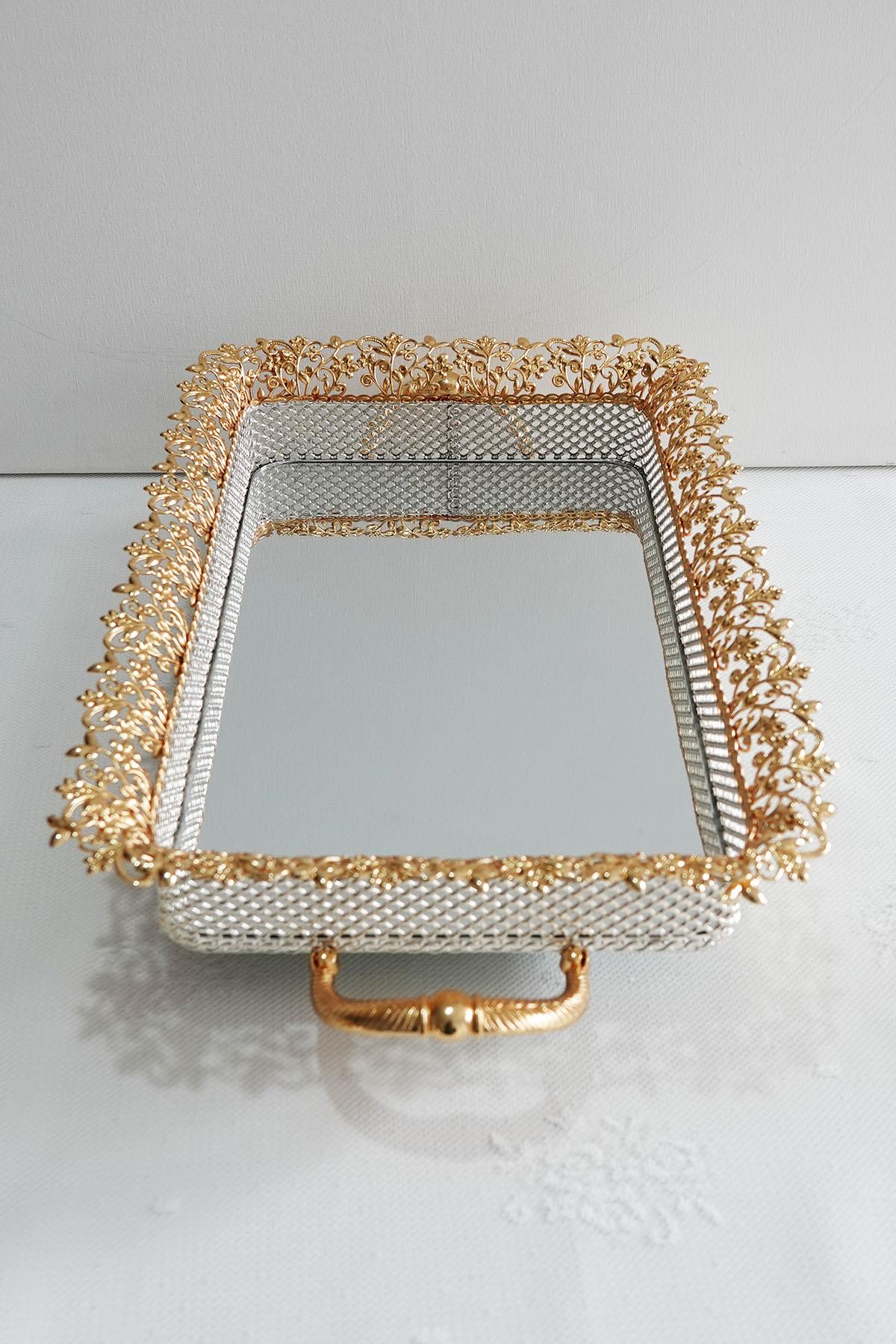 Glazed Gold Mirror Tray - www.Shopthatapp.com