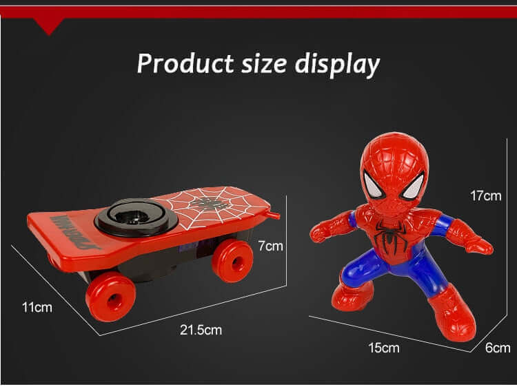 Spider-Man Stunt Scooter Toy - Electric Music, Flip Rotation, Skateboard for Kids - www.Shopthatapp.com