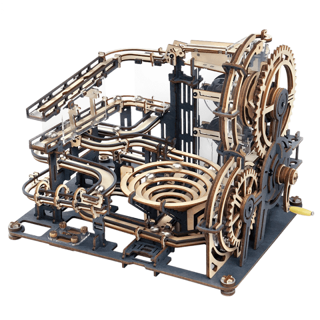Robotime Rokr DIY Murmelbahn-Set: 5 verschiedene Modellbaustein-Bausätze aus Holz – perfektes Zusammenbauspielzeug-Geschenk für Erwachsene und Kinder