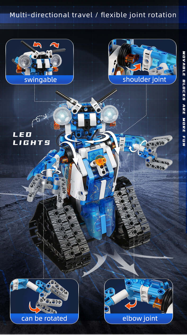 Robot télécommandé Mould King 15059 - LED, blocs de construction motorisés, jouet intelligent à offrir