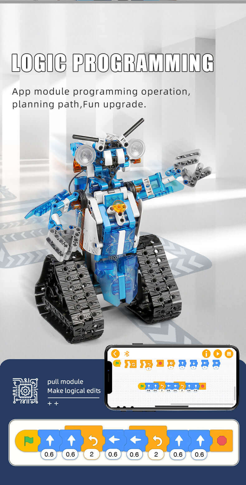 Robot télécommandé Mould King 15059 - LED, blocs de construction motorisés, jouet intelligent à offrir