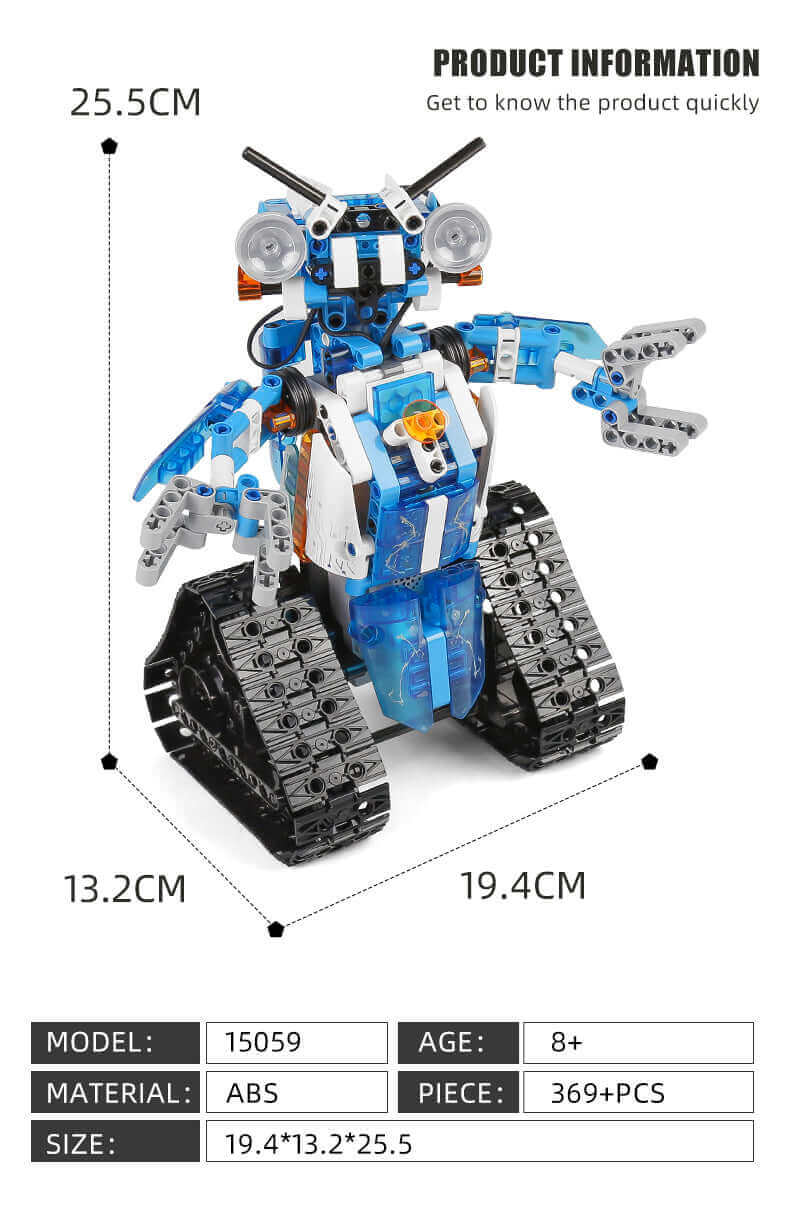 Robot télécommandé Mould King 15059 - LED, blocs de construction motorisés, jouet intelligent à offrir