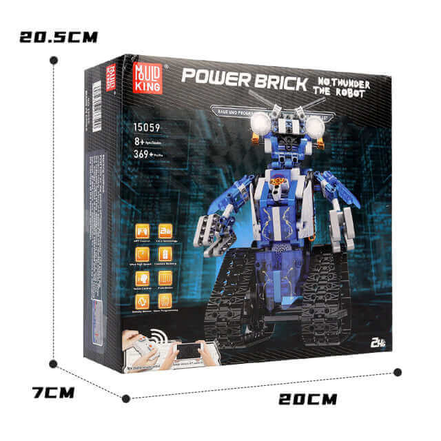 Robot télécommandé Mould King 15059 - LED, blocs de construction motorisés, jouet intelligent à offrir