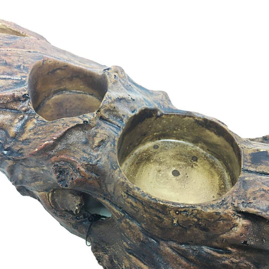 REPTILE DADDY Resin Log w/Feeding Cup Holders approx. 31x17x15cm(H) - www.Shopthatapp.com