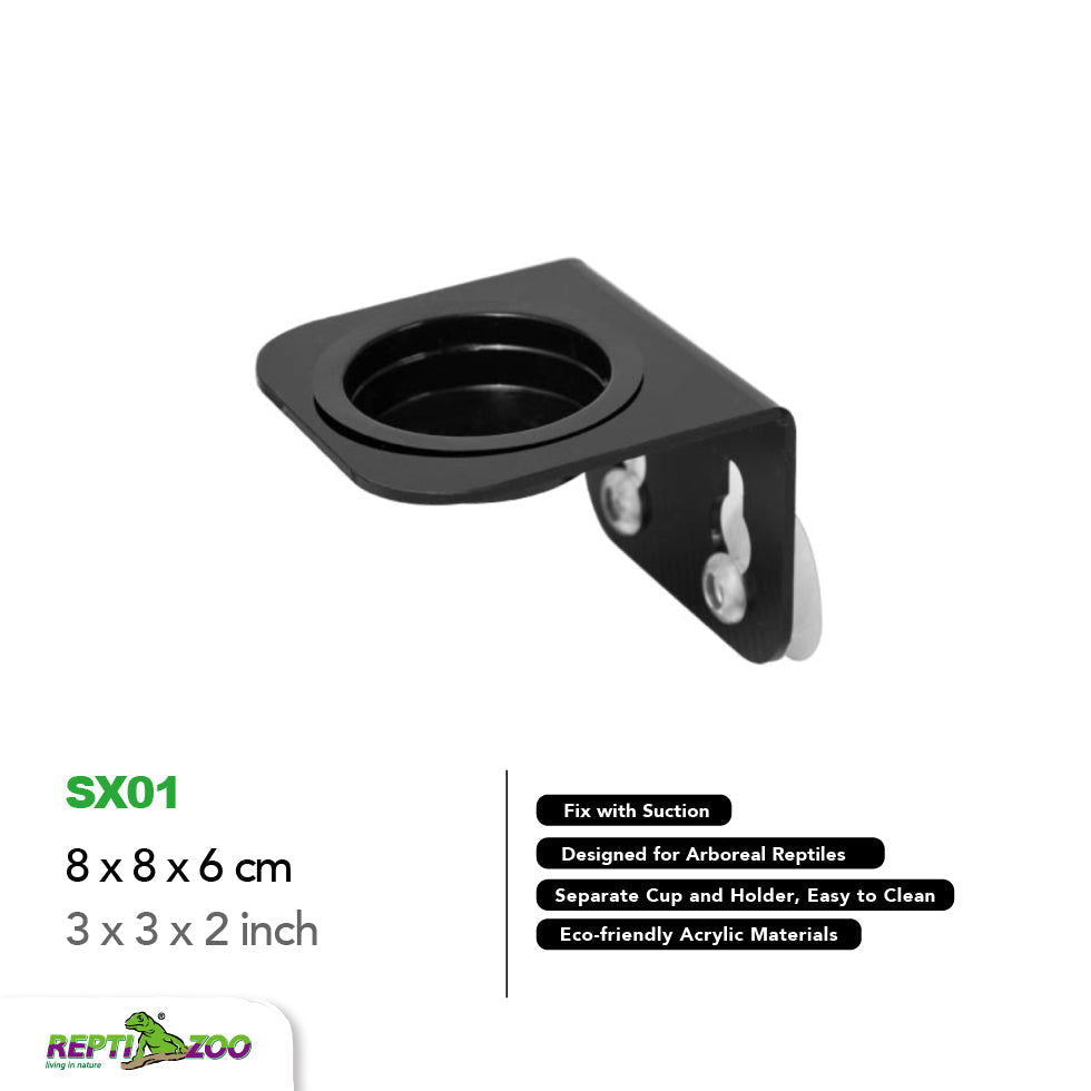REPTIZOO arboreal feeders for reptiles, designed with eco-friendly acrylic materials and easy to clean