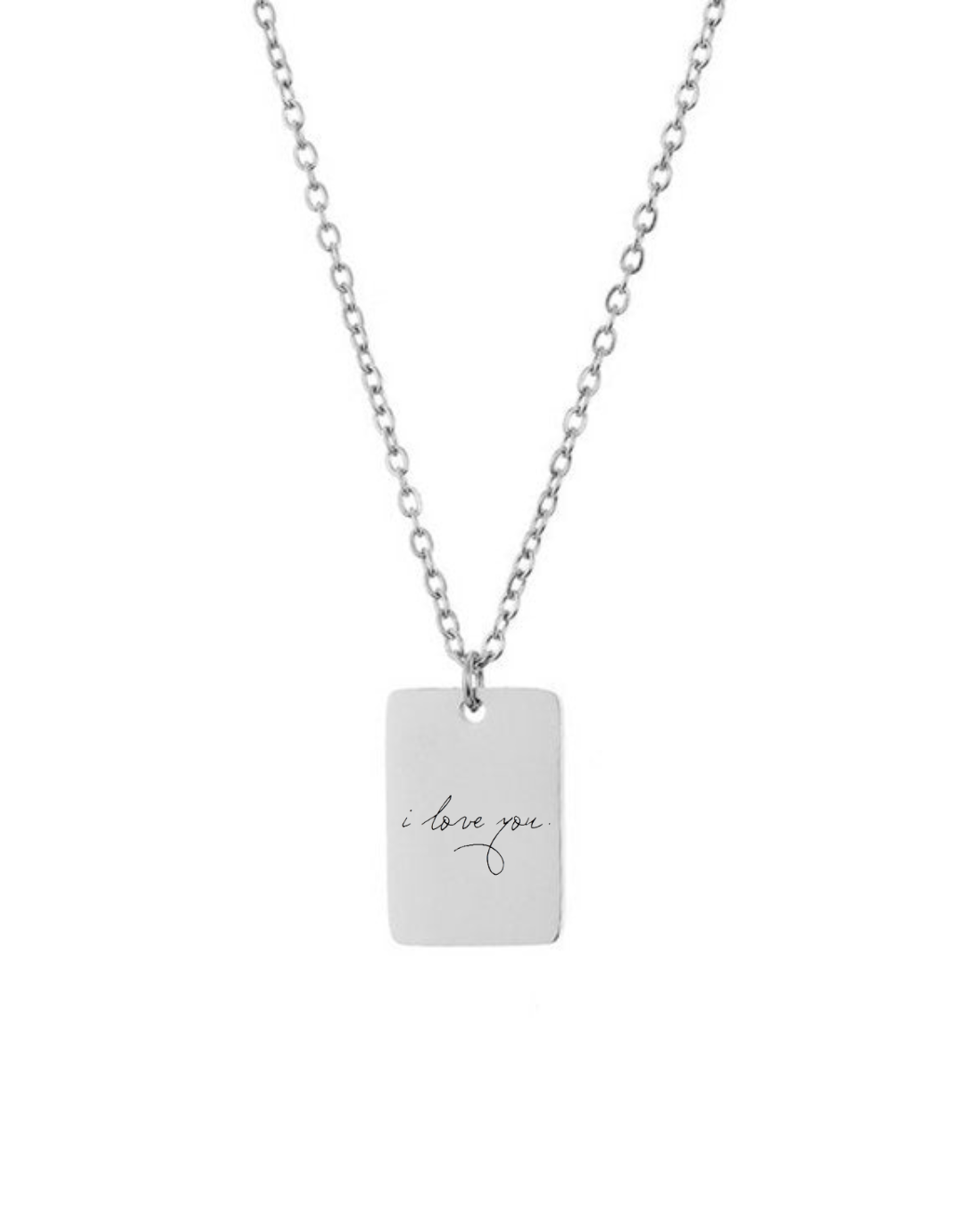Collier petit rectangle imprimé à la demande