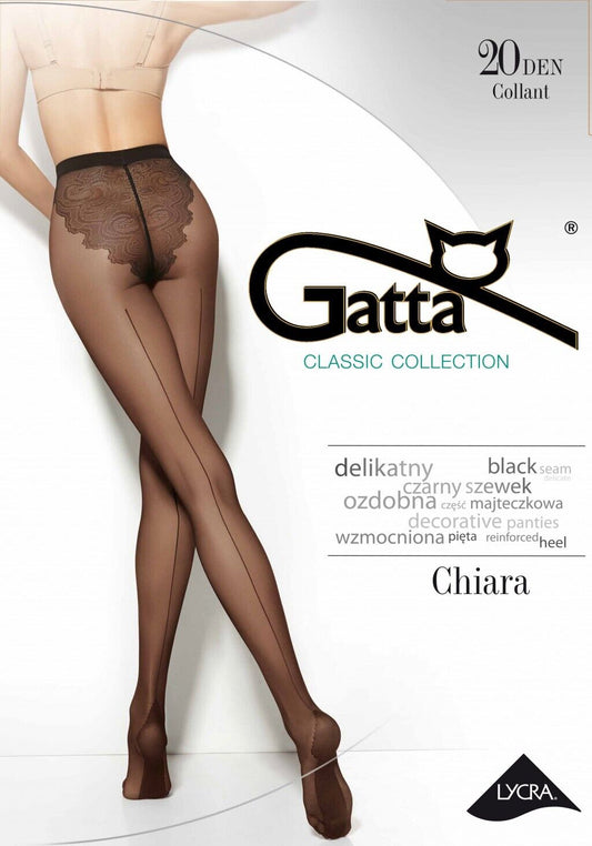 GATTA Chiara 20 Den – Elegant Sheer Tights with Seam & Bikini Panty - www.Shopthatapp.com