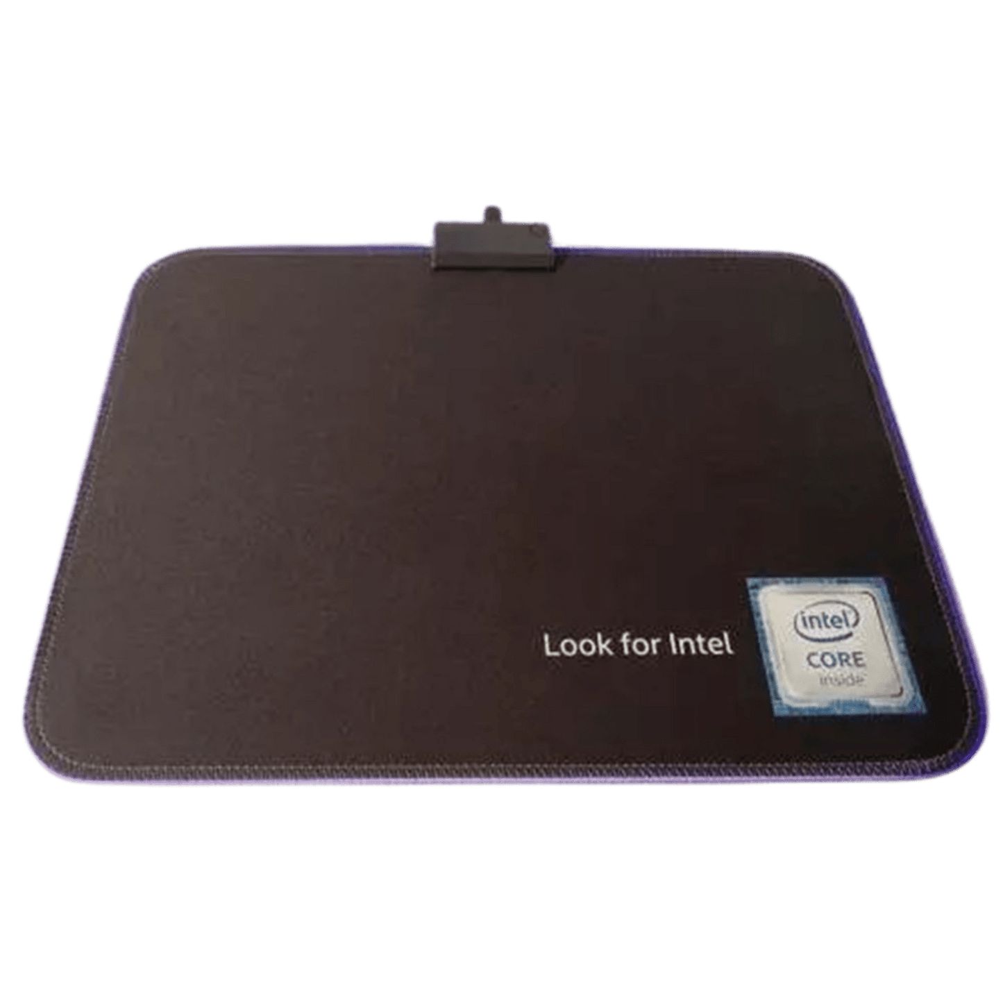 Tapis de souris gaming Intel Blue LED - USB lumineux - antidérapant (365 x 255 mm)