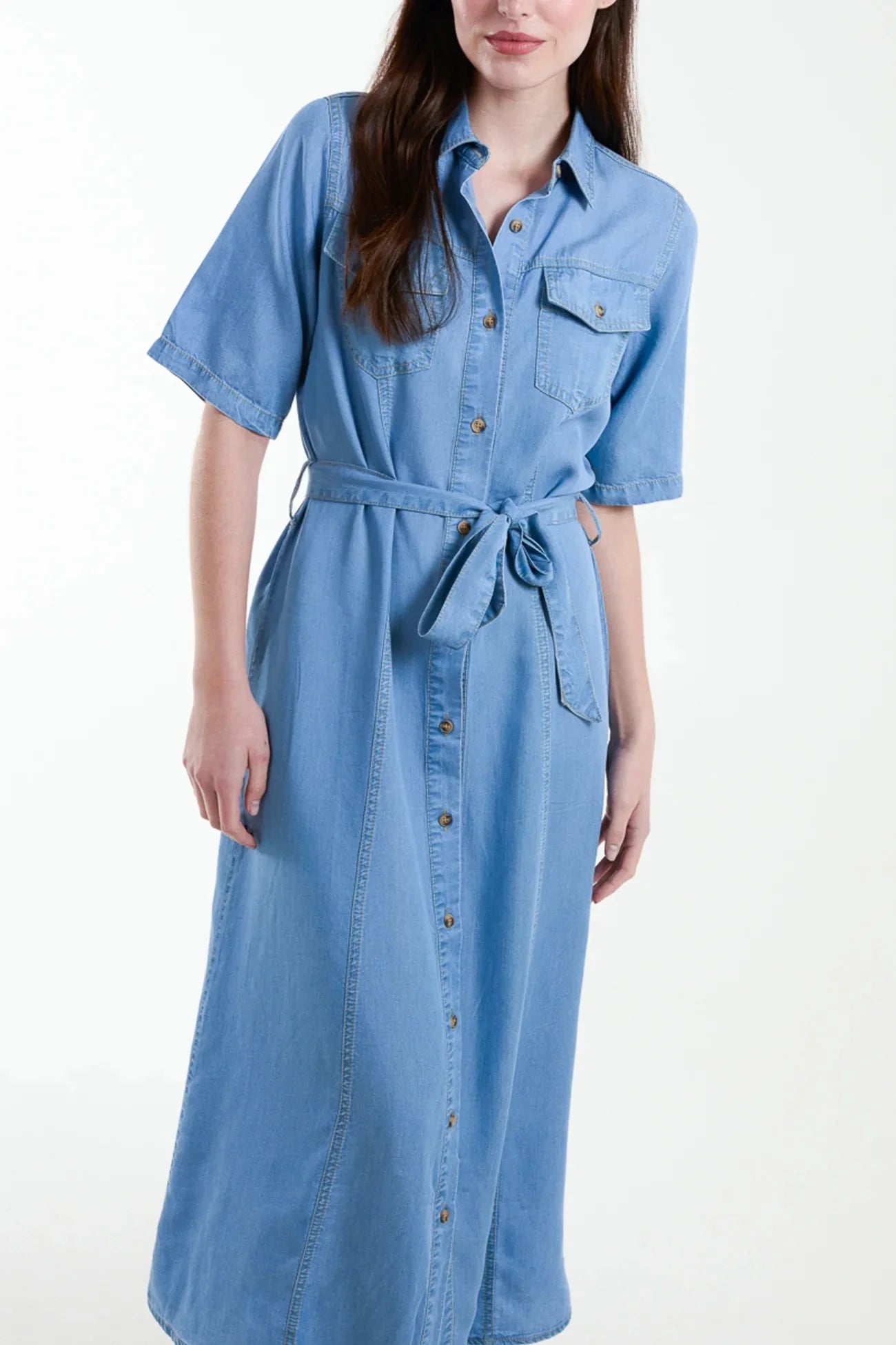 Robe chemise midi boutonnée sur le devant Sadie