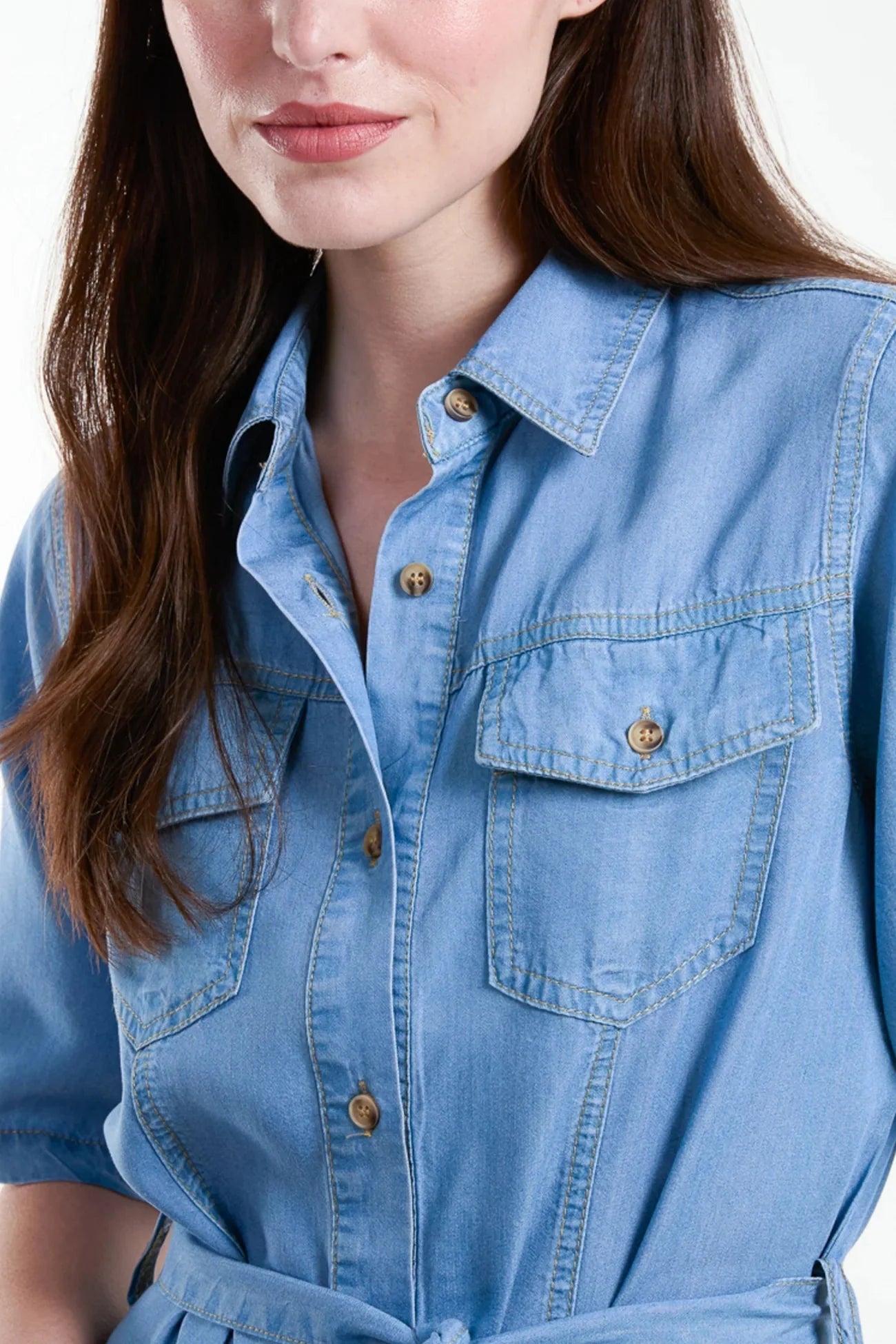 Robe chemise midi boutonnée sur le devant Sadie