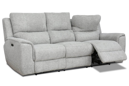 Sentinel 87.8" Power Reclining Sofa with Power Headrest in Tweed Ash Fabric - www.Shopthatapp.com