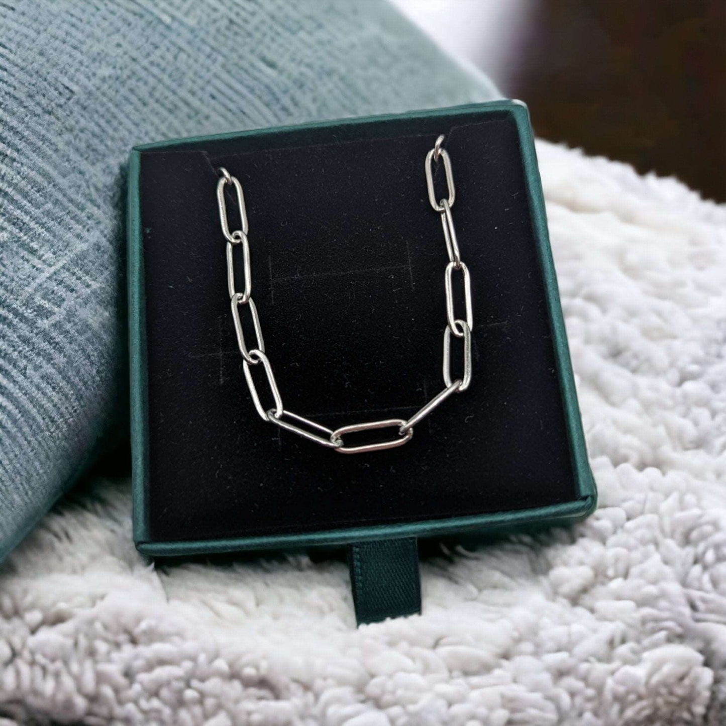 Collier chaîne trombone en argent