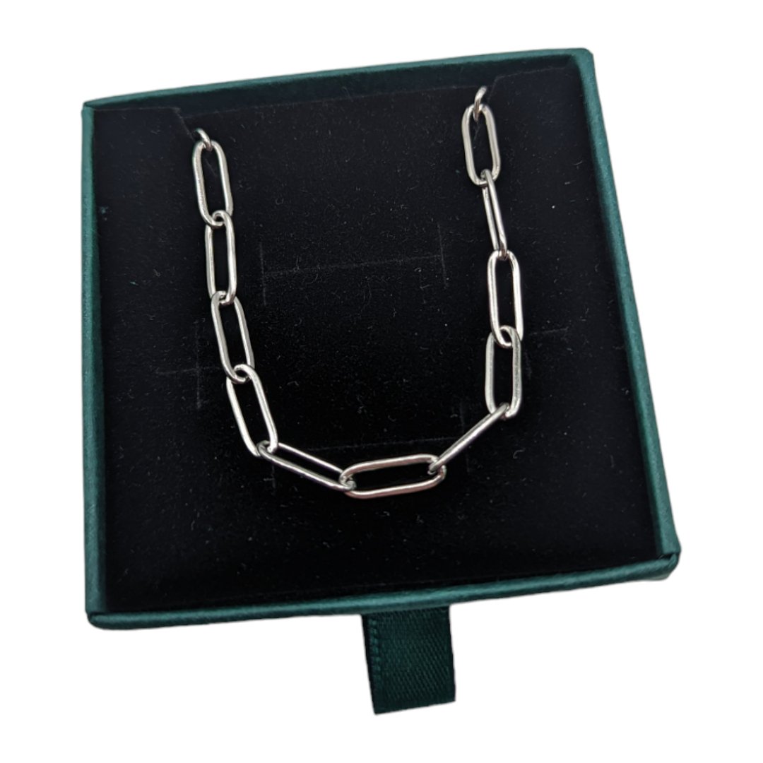 Collier chaîne trombone en argent
