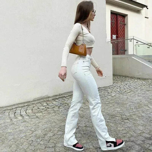 Street High Waist Slimming Denim Trousers Women - www.Shopthatapp.com