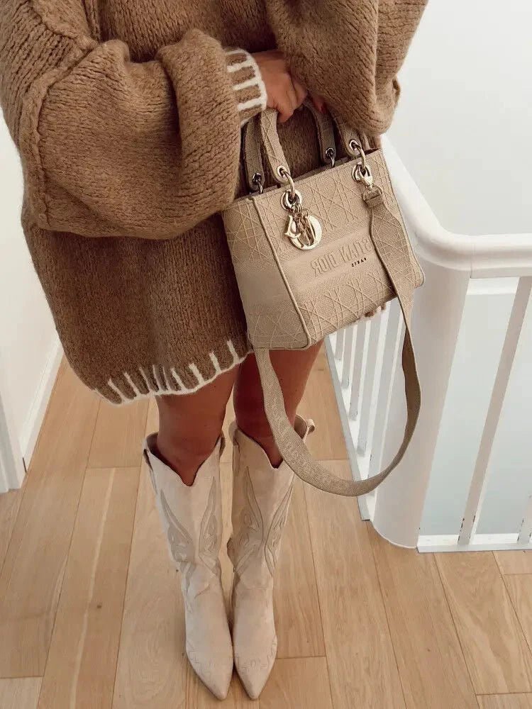 Suzy Turtleneck Patchwork Jumper - www.Shopthatapp.com
