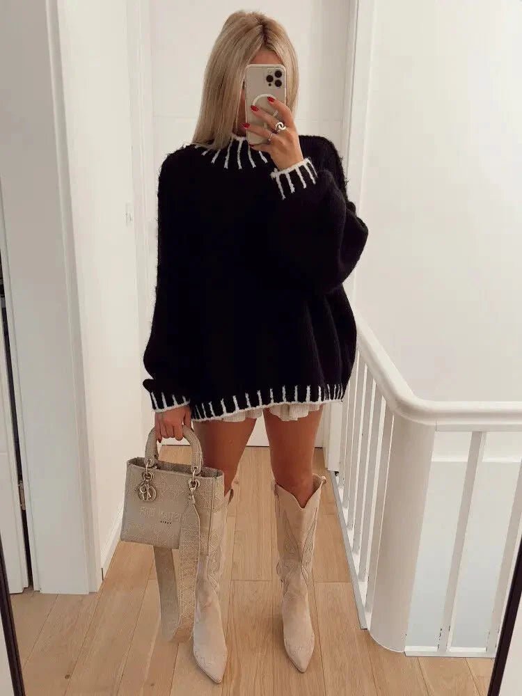 Suzy Turtleneck Patchwork Jumper - www.Shopthatapp.com