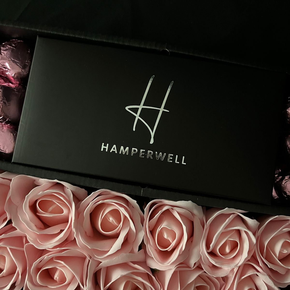 Lindt Lindor & Yankee Candle Signature Chocolate Bouquet With Pink Roses-Food and beverage-www.Shopthatapp.com-HamperWell
