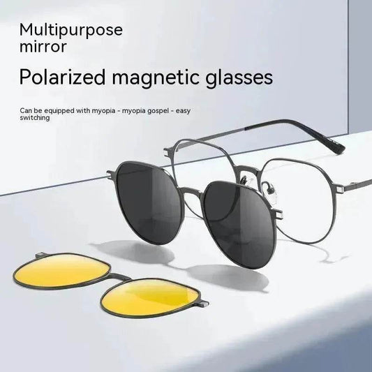 Three-in-one Polarized Sunglasses Magnetic Suction - www.Shopthatapp.com