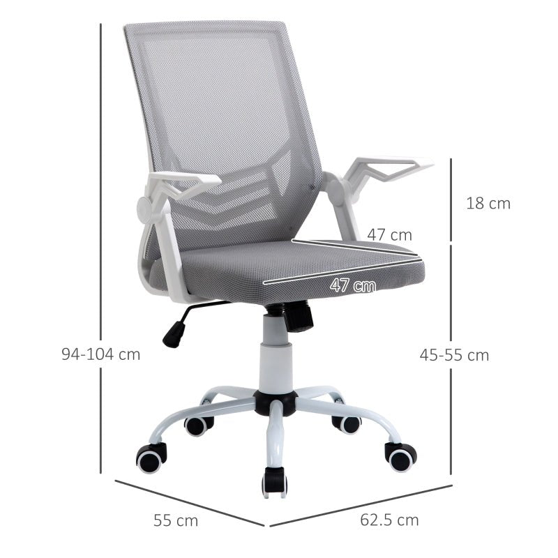 Office Chair, Gaming chair Ergonomic Desk Chair with Flip-up Arm and Lumbar Back Support for Home, Grey - www.Shopthatapp.com