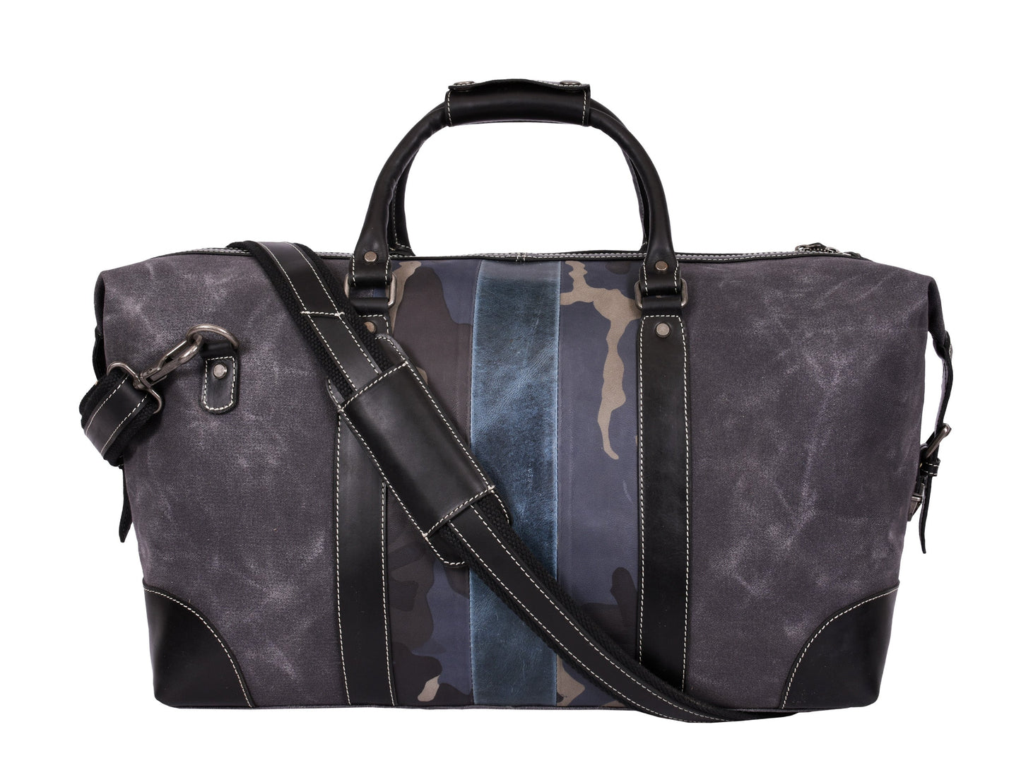 Tolredo Leather Canvas Duffel Bag - Camo Green - www.Shopthatapp.com