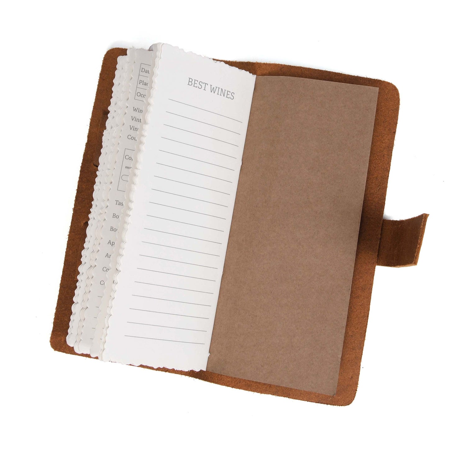 Tolredo Premium Wine Logbook - Top - Grain Cowhide Leather Wine Tasting Journal - www.Shopthatapp.com