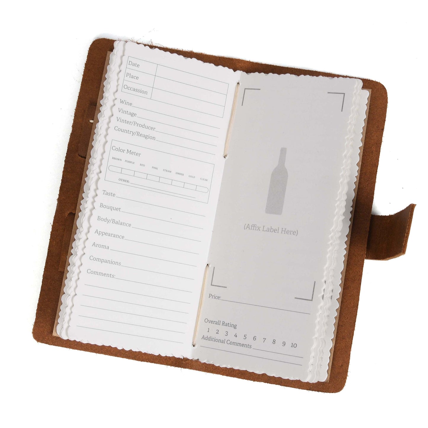 Tolredo Premium Wine Logbook - Top - Grain Cowhide Leather Wine Tasting Journal - www.Shopthatapp.com