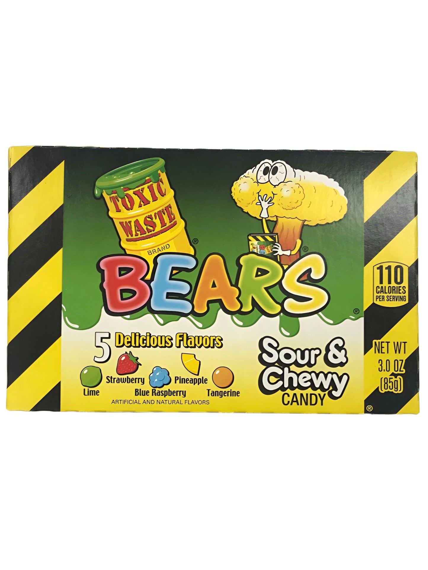 Toxic Waste Bears Sour & Chewy Candy Theatre Box 3OZ - BB 02/24 - www.Shopthatapp.com