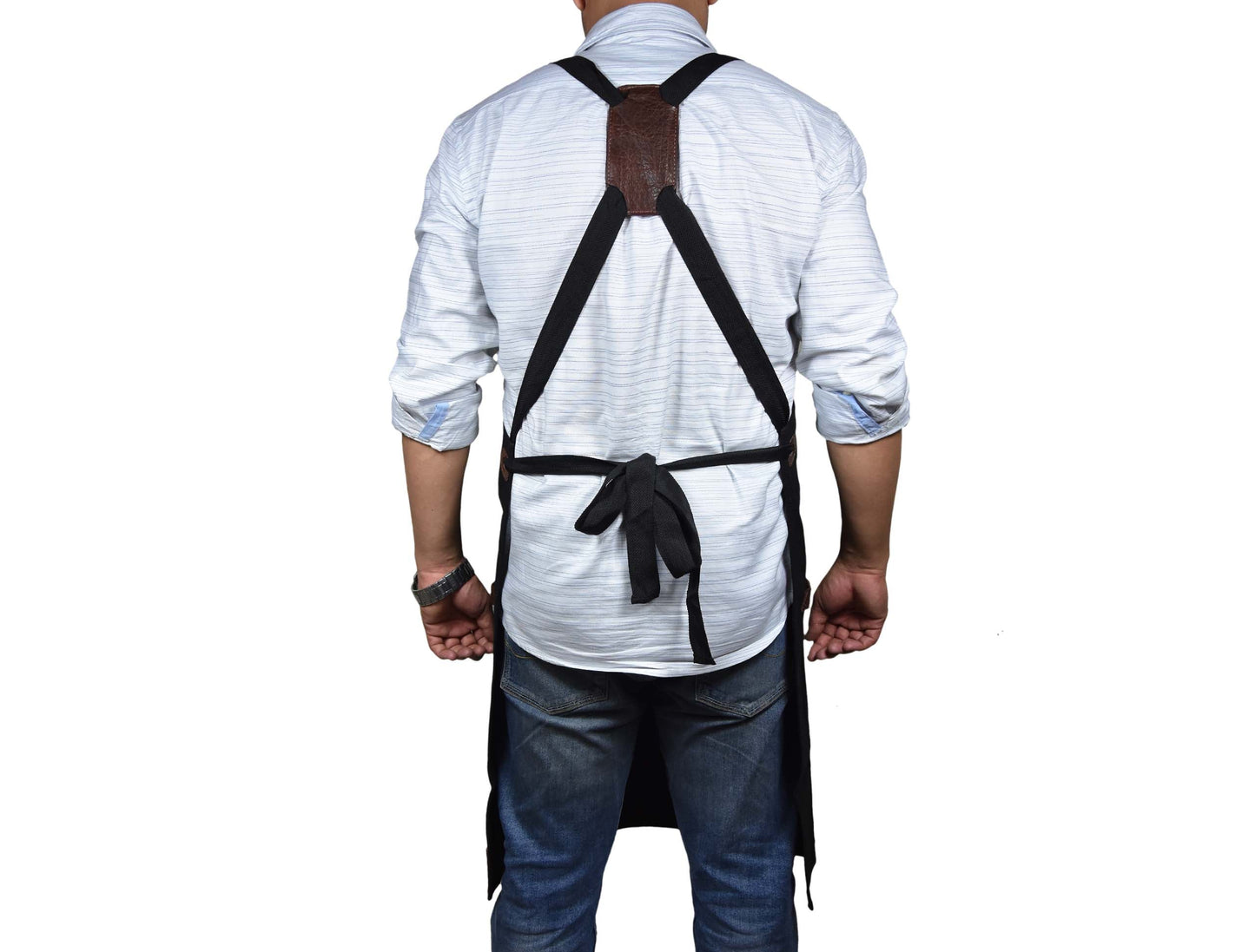 Turin Leather Canvas Apron - Raven Black - www.Shopthatapp.com