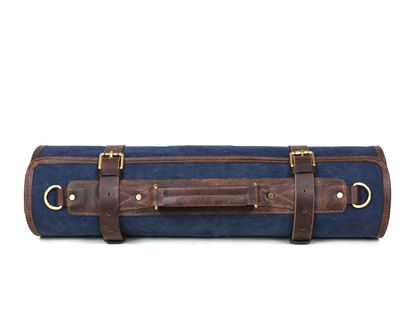 Turin Leather Canvas Chef Knife Roll Abyss Blue 10 Slot ( KR - 68B ) - www.Shopthatapp.com