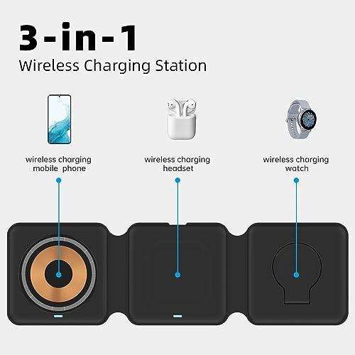 TUTT 3 in 1 Wireless Magnetic Foldable Charger Station Compatible with iPhone - www.Shopthatapp.com