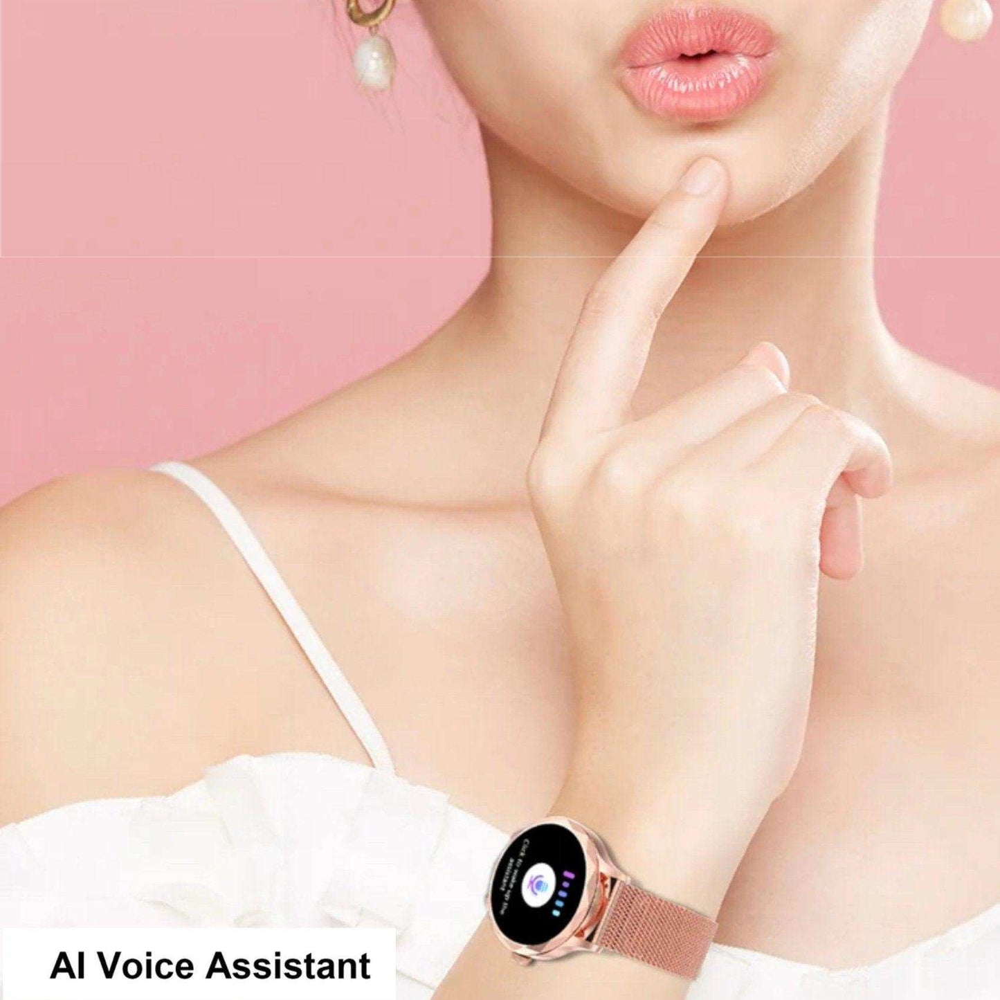 TUTT DT Women Diamond AMOLED Screen SmartWatch for Ladies Reloj Inteligente Fitness Sport Health Smart Watch Steel Straps - www.Shopthatapp.com