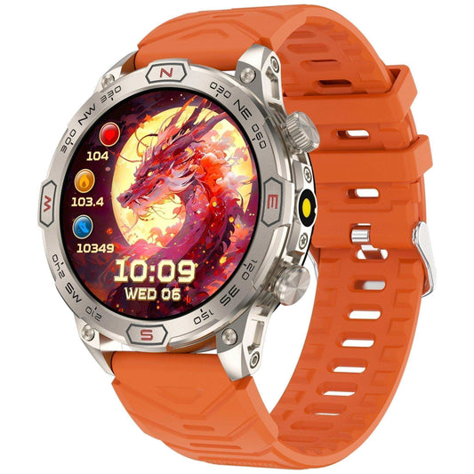 TUTT KC86 AMOLED Zinc Alloy Rugged Outdoor Smart Watch | Compass Barometer Altimeter 1 ATM Waterproof Emergency LED Flashlight | Sport Health Monitor Men Women Long 450 mAh Battery - www.Shopthatapp.com