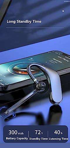 TUTT KJ12 Pro Wireless Single Stereo Headset with Microphone LED Display Stereo Handsfree Single Headset with Microphone for Trucker Business Travel Driving - www.Shopthatapp.com