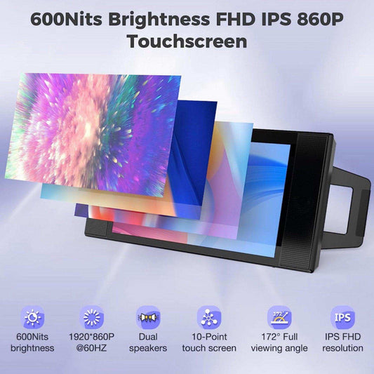 TUTT L1 Portable Laptop Cellphone Monitor Extender 12.3" IPS FHD High Brightness Gaming Touchscreen Dual Speakers Touch Screen Extension for Windows Mac PC Laptop Phone PS5/Switch - www.Shopthatapp.com