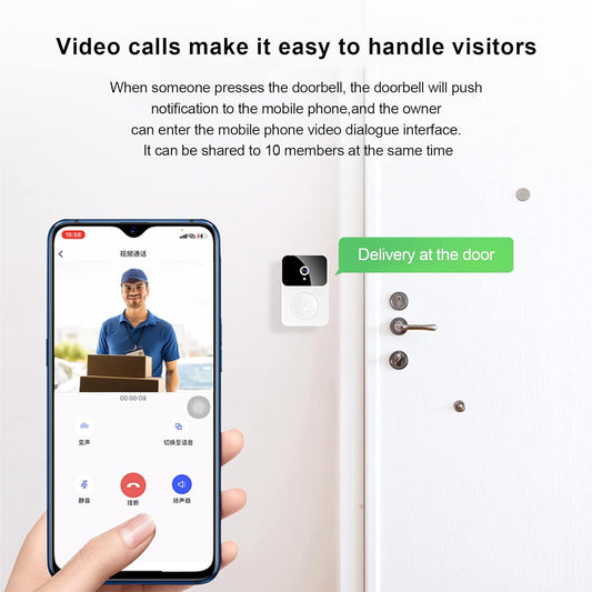 Tuya WiFi Video Doorbell Wireless HD Camera PIR Motion Detection IR Alarm Security Smart Home Door Bell WiFi Intercom for Home - www.Shopthatapp.com
